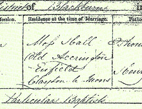Scan of Marriage Certificate Section